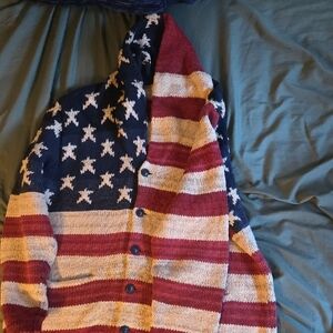 Denim & Supply Ralph Lauren American Flag Cardigan - Red, White, and Blue